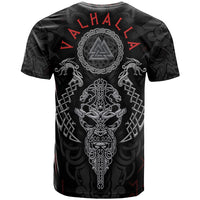 Viking Valhalla T Shirt Odin and Drakkar Pattern - Wonder Print Shop