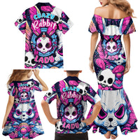 Crazy Rabbit Lady Family Matching Mermaid Dress and Hawaiian Shirt - Wonder Print Shop
