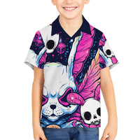 Crazy Rabbit Lady Family Matching Off Shoulder Maxi Dress and Hawaiian Shirt - Wonder Print Shop