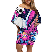 Crazy Rabbit Lady Family Matching Off Shoulder Short Dress and Hawaiian Shirt - Wonder Print Shop