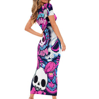 Crazy Rabbit Lady Family Matching Short Sleeve Bodycon Dress and Hawaiian Shirt - Wonder Print Shop
