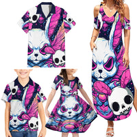 Crazy Rabbit Lady Family Matching Summer Maxi Dress and Hawaiian Shirt - Wonder Print Shop
