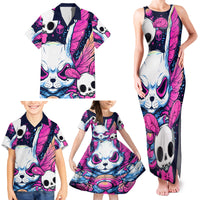 Crazy Rabbit Lady Family Matching Tank Maxi Dress and Hawaiian Shirt - Wonder Print Shop