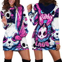 Crazy Rabbit Lady Hoodie Dress - Wonder Print Shop