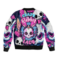 Crazy Rabbit Lady Sleeve Zip Bomber Jacket - Wonder Print Shop