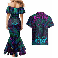 Spirit Of the Ocean Couples Matching Mermaid Dress and Hawaiian Shirt - Wonder Print Shop