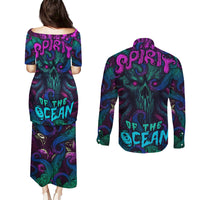 Spirit Of the Ocean Couples Matching Puletasi Dress and Long Sleeve Button Shirts - Wonder Print Shop