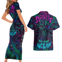 Spirit Of the Ocean Couples Matching Short Sleeve Bodycon Dress and Hawaiian Shirt - Wonder Print Shop