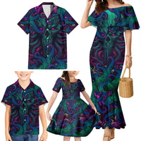 Spirit Of the Ocean Family Matching Mermaid Dress and Hawaiian Shirt - Wonder Print Shop