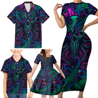Spirit Of the Ocean Family Matching Short Sleeve Bodycon Dress and Hawaiian Shirt - Wonder Print Shop