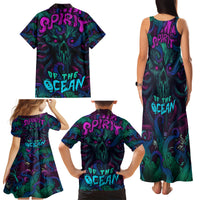 Spirit Of the Ocean Family Matching Tank Maxi Dress and Hawaiian Shirt - Wonder Print Shop