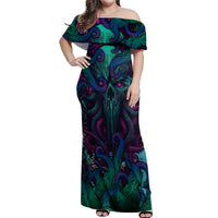 Spirit Of the Ocean Off Shoulder Maxi Dress - Wonder Print Shop
