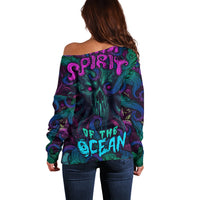 Spirit Of the Ocean Off Shoulder Sweater - Wonder Print Shop