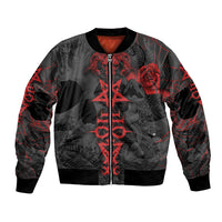 Skull Horror - Satan Symbol Grunge Bomber Jacket - Wonder Print Shop