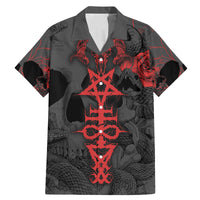 Skull Horror - Satan Symbol Grunge Family Matching Mermaid Dress and Hawaiian Shirt - Wonder Print Shop