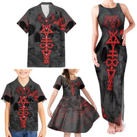 Skull Horror - Satan Symbol Grunge Family Matching Tank Maxi Dress and Hawaiian Shirt - Wonder Print Shop