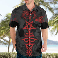 Skull Horror - Satan Symbol Grunge Hawaiian Shirt - Wonder Print Shop
