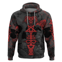 Skull Horror - Satan Symbol Grunge Hoodie - Wonder Print Shop