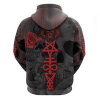 Skull Horror - Satan Symbol Grunge Hoodie - Wonder Print Shop