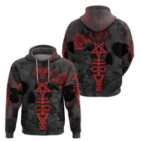 Skull Horror - Satan Symbol Grunge Hoodie - Wonder Print Shop