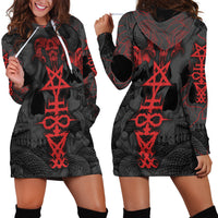 Skull Horror - Satan Symbol Grunge Hoodie Dress - Wonder Print Shop