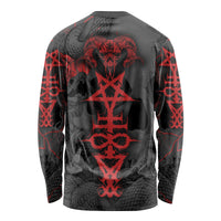 Skull Horror - Satan Symbol Grunge Long Sleeve Shirt - Wonder Print Shop