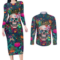 I Talk Is Smile I Laugh Too But Be Careful When I'm Silent Couples Matching Long Sleeve Bodycon Dress and Long Sleeve Button Shirts - Wonder Print Shop