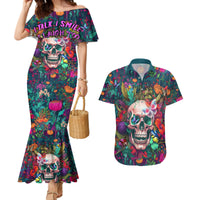 I Talk Is Smile I Laugh Too But Be Careful When I'm Silent Couples Matching Mermaid Dress and Hawaiian Shirt - Wonder Print Shop