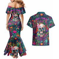 I Talk Is Smile I Laugh Too But Be Careful When I'm Silent Couples Matching Mermaid Dress and Hawaiian Shirt - Wonder Print Shop