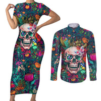 I Talk Is Smile I Laugh Too But Be Careful When I'm Silent Couples Matching Short Sleeve Bodycon Dress and Long Sleeve Button Shirts - Wonder Print Shop