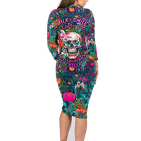 I Talk Is Smile I Laugh Too But Be Careful When I'm Silent Family Matching Long Sleeve Bodycon Dress and Hawaiian Shirt - Wonder Print Shop