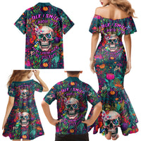 I Talk Is Smile I Laugh Too But Be Careful When I'm Silent Family Matching Mermaid Dress and Hawaiian Shirt - Wonder Print Shop