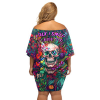 I Talk Is Smile I Laugh Too But Be Careful When I'm Silent Family Matching Off Shoulder Short Dress and Hawaiian Shirt - Wonder Print Shop