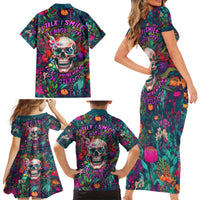 I Talk Is Smile I Laugh Too But Be Careful When I'm Silent Family Matching Short Sleeve Bodycon Dress and Hawaiian Shirt - Wonder Print Shop