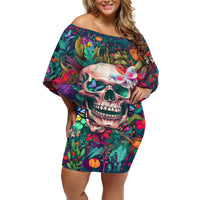 I Talk Is Smile I Laugh Too But Be Careful When I'm Silent Off Shoulder Short Dress - Wonder Print Shop