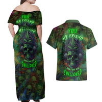 You My Friend Should Have Been Swallowed Couples Matching Off Shoulder Maxi Dress and Hawaiian Shirt - Wonder Print Shop