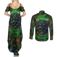 You My Friend Should Have Been Swallowed Couples Matching Summer Maxi Dress and Long Sleeve Button Shirts - Wonder Print Shop