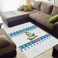 Dachshund Dog Tree Stack Area Rug with Blue White Paw Print Pattern Design - Wonder Print Shop