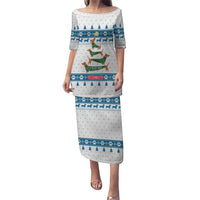 Dachshund Dog Tree Stack Puletasi with Blue White Paw Print Pattern Design - Wonder Print Shop