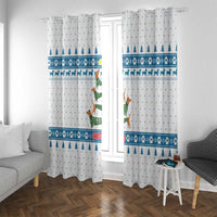Dachshund Dog Tree Stack Window Curtain with Blue White Paw Print Pattern Design - Wonder Print Shop