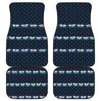 Funny Duck Characters Christmas Quacker Quote Car Mats with Navy Tree Pattern Design - Wonder Print Shop