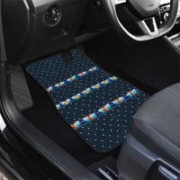 Funny Duck Characters Christmas Quacker Quote Car Mats with Navy Tree Pattern Design - Wonder Print Shop