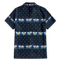 Funny Duck Characters Christmas Quacker Quote Family Matching Summer Maxi Dress and Hawaiian Shirt with Navy Tree Pattern Design - Wonder Print Shop