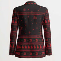 Wreath and Santa Dog in Red Blazer with Black Holiday Pattern Design - Wonder Print Shop