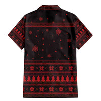 Wreath and Santa Dog in Red Family Matching Mermaid Dress and Hawaiian Shirt with Black Holiday Pattern Design - Wonder Print Shop