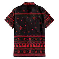 Wreath and Santa Dog in Red Hawaiian Shirt with Black Holiday Pattern Design - Wonder Print Shop