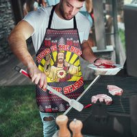Jesus Is The Reason For The Season Christmas Apron Funny Xmas Holiday Patterns - Wonder Print Shop