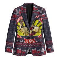 Jesus Is The Reason For The Season Christmas Blazer Funny Xmas Holiday Patterns - Wonder Print Shop