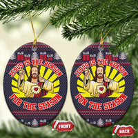 Jesus Is The Reason For The Season Christmas Ceramic Ornament Funny Xmas Holiday Patterns - Wonder Print Shop