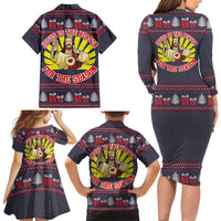 Jesus Is The Reason For The Season Christmas Family Matching Long Sleeve Bodycon Dress and Hawaiian Shirt Funny Xmas Holiday Patterns - Wonder Print Shop
